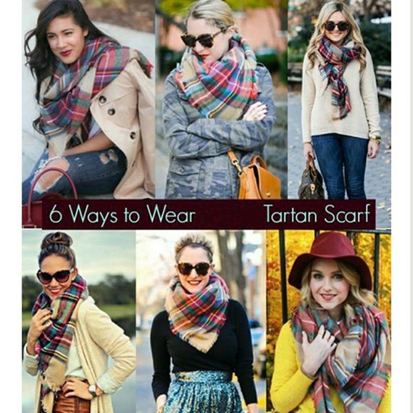 LAST CHANCE NWOT Huge plaid blanket scarf - Picture 2 of 2